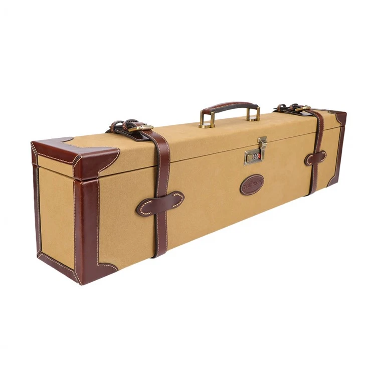 28"~32" klassischer Einzel-Schrotflinten-Motorkoffer aus Canvas-Leder mit Schloss