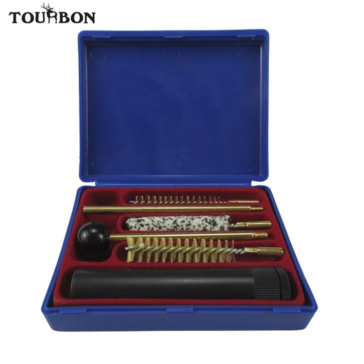 TOURBON Cal. 38/357 / 9mm Pistole Pistole Reinigungsbürste Set Handpistole Safe Cleaner Tools ABS Tragetasche Kit
